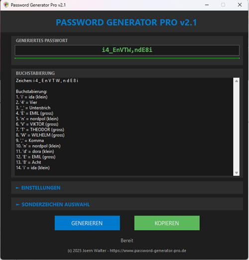 Password Generator Pro Standalone Sonderzeichen