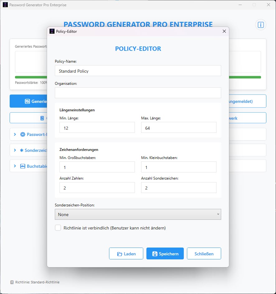 Password Generator Pro Policy Editor